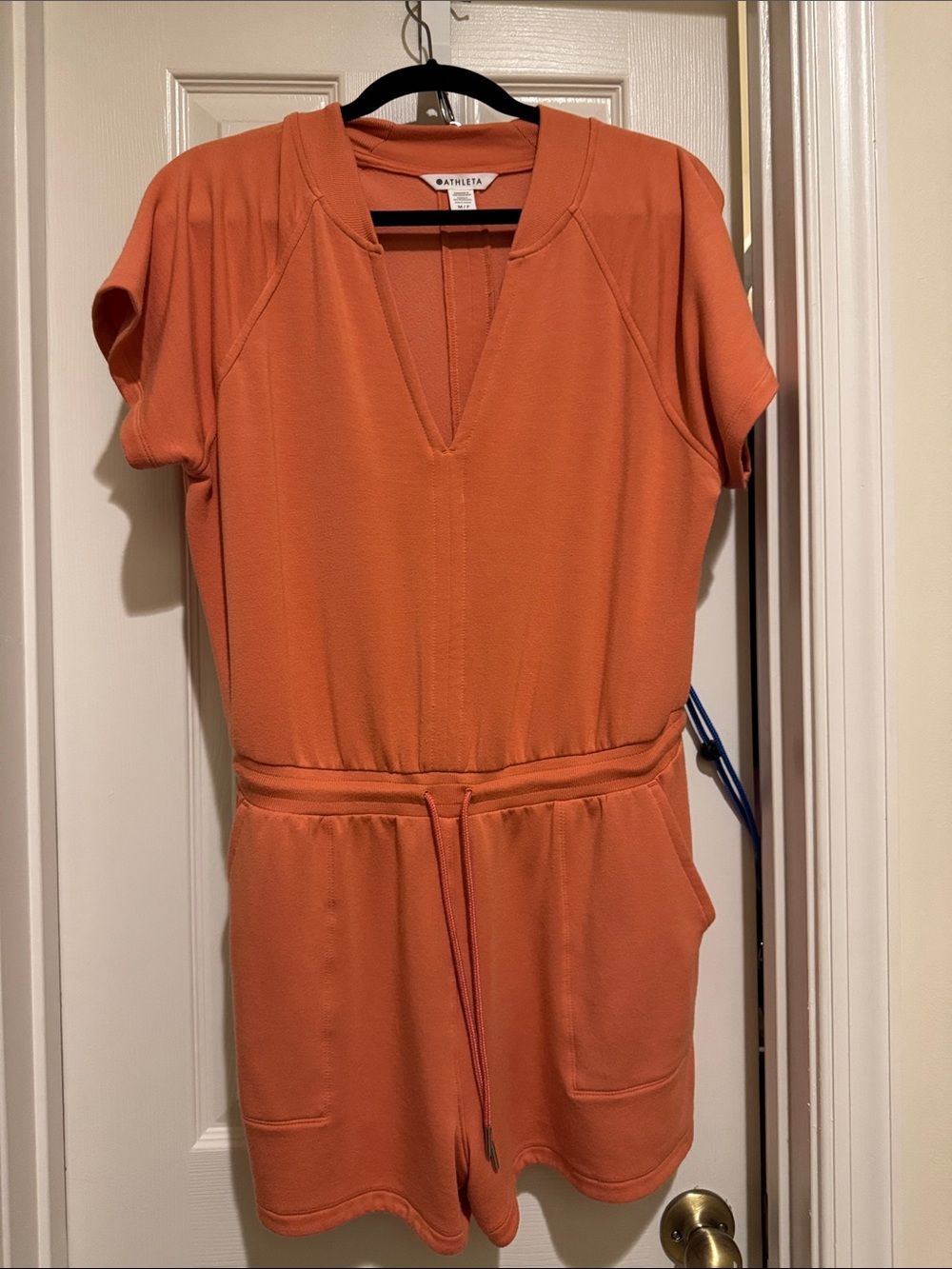 Athleta Peach-Orange Romper Sz M petite
